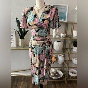 Vintage Barbara Barbara Floral Midi Dress